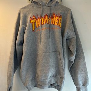 Gray Mens Thrasher Magazine Hoodie Size Medium M Skateboarding Pullover